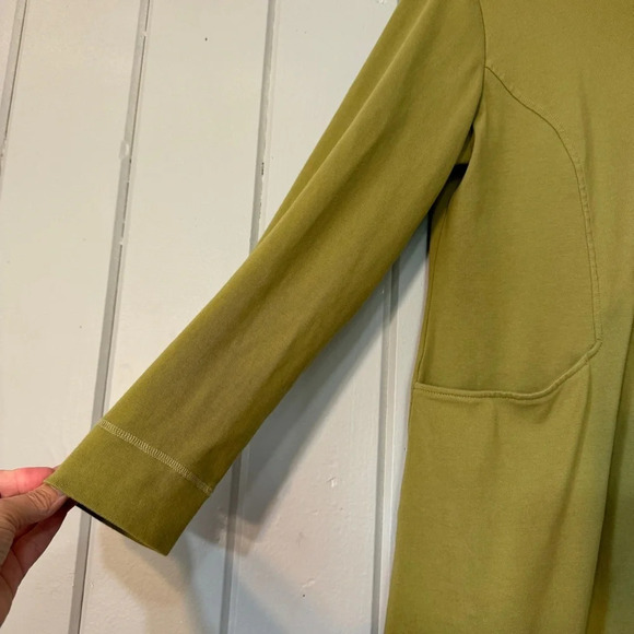 Soft Surroundings Northport Jacket Snap Button Up Long Green Cardigan Size L - Picture 6 of 9